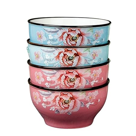 Tazón De Porcelana Flores De Colores Comer En Casa Horno De ...