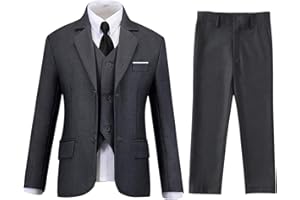 Lycody Boys Suit for Kids Teens Formal 5 Piece Tuxedo Suit Set