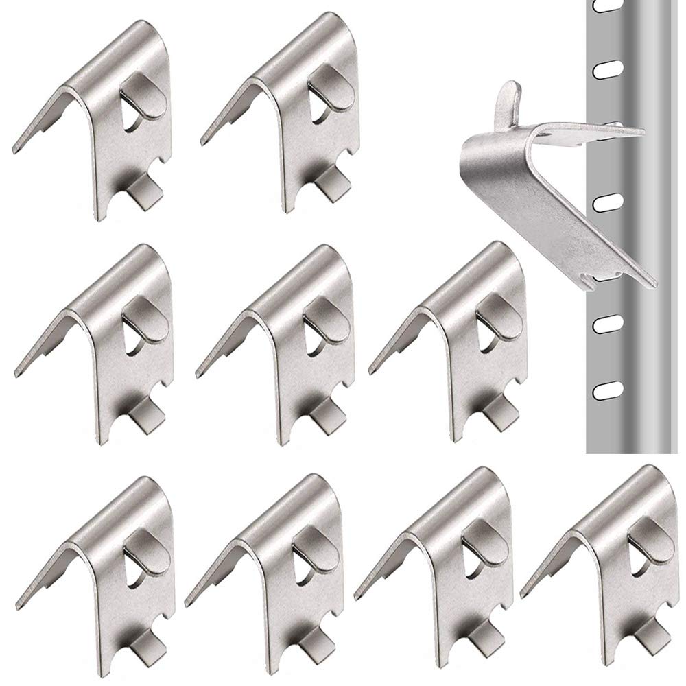 LWZko 10 Pieces Freezer Shelf Support, Stainless Steel, Silver, Curved Dovetail Design, Refrigerator Shelf Support