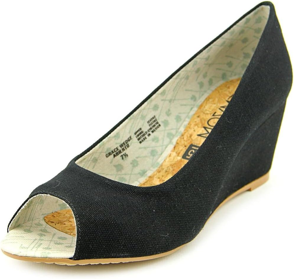 MOVMT Grace Wedge Abierto Women US 7.5 Black Wedge Heel