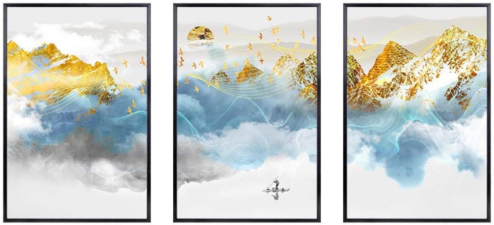 Wallpaper Wallpaper Mural Living Room Decorative Painting New Chinese Style Living Room Golden Snow Mountain Landscape Painting Feng Shui Back to The Mountain Lucky Sofa Porch Painting Mural@B_50