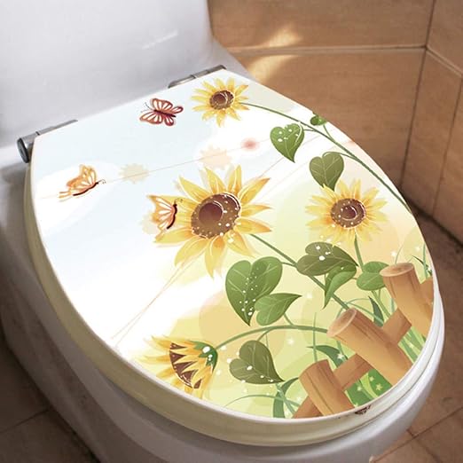 Mmlxhh Pegatina De Pared Mariposa Girasol Bano Etiqueta De La