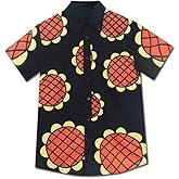 Shopular Anime Sunflower Cartoon t-Shirt New World Dressrosa Cosplay Costumes Casual Tops Tee Navy Blue