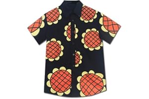 Shopular Anime Sunflower Cartoon t-Shirt New World Dressrosa Cosplay Costumes Casual Tops Tee Navy Blue