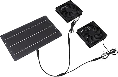 Zerodis 10W Solar Panel Fan Kit Dual Exhaust Weatherproof Wall Mount Ventilation