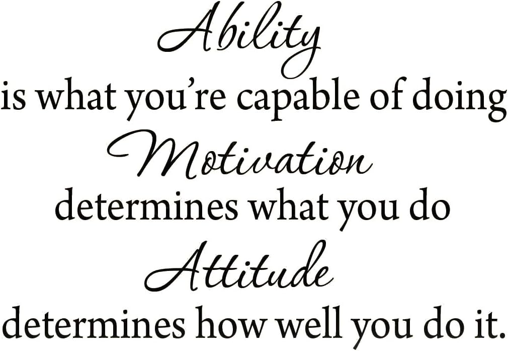 VWAQ Ability is What You're Capable of Doing Inspirational Adversity Wall Decal Quote Sports Saying