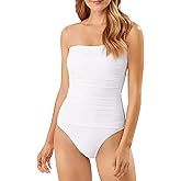 Tommy Bahama Women's One-Piece Swimsuit, Pearl Bandeau, Size 16, White for Adult Leisure Seekers