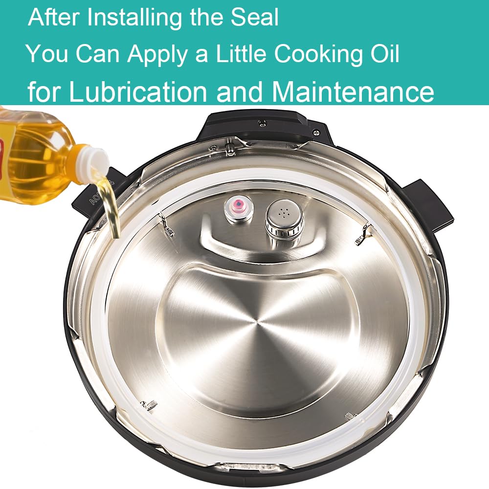 2-Pack Sealing Ring for Instant Pot 6 Quart, Food-grade Silicone Replacement Parts for Instant Pot 6 Qt, BPA-Free Accessories for Instant Pot, Lid Gasket Seal Sealing Ring for Instantpot 5&6 Qt, Clear