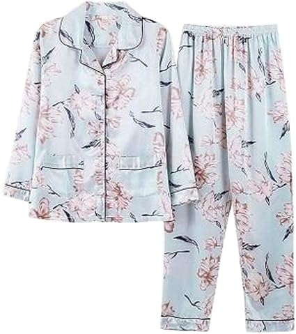 baby blue satin pajama set