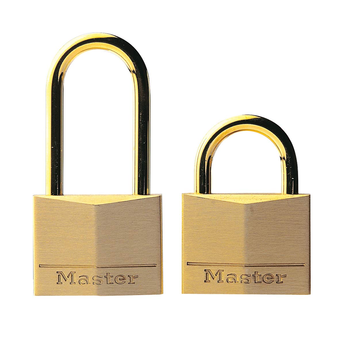 Master Lock 635EURT Pack of 2 Key Padlocks with Brass Body and Shackle, Gold, 4,7 x 3,4 x 1,2 cm