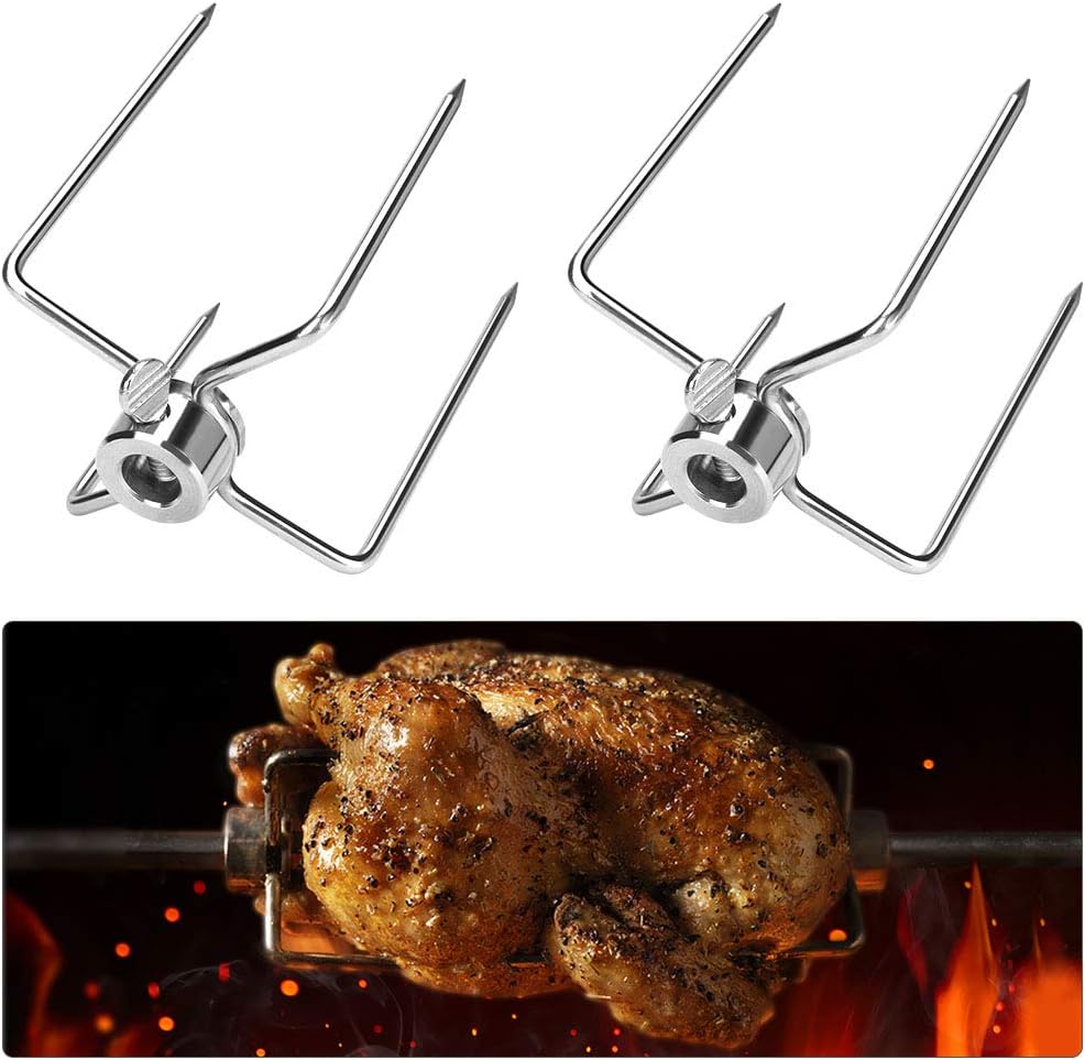Allnice Rotisserie Spit Forks, Stainless Steel Rotisserie