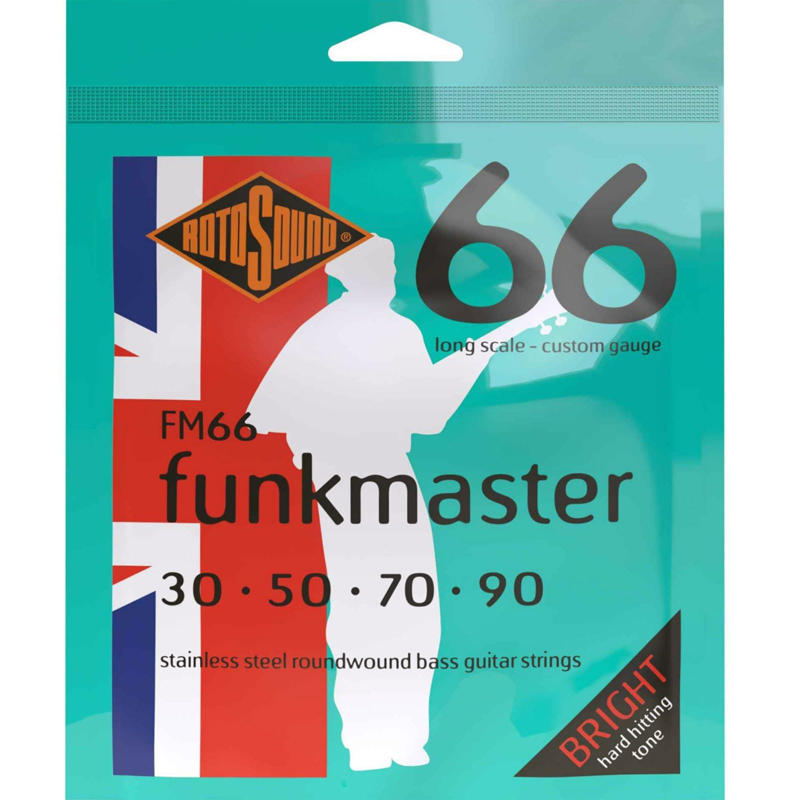Rotosound FM66 Stainless Steel Funkmaster Gauge Roundwound Bass Strings (30 50 70 90)