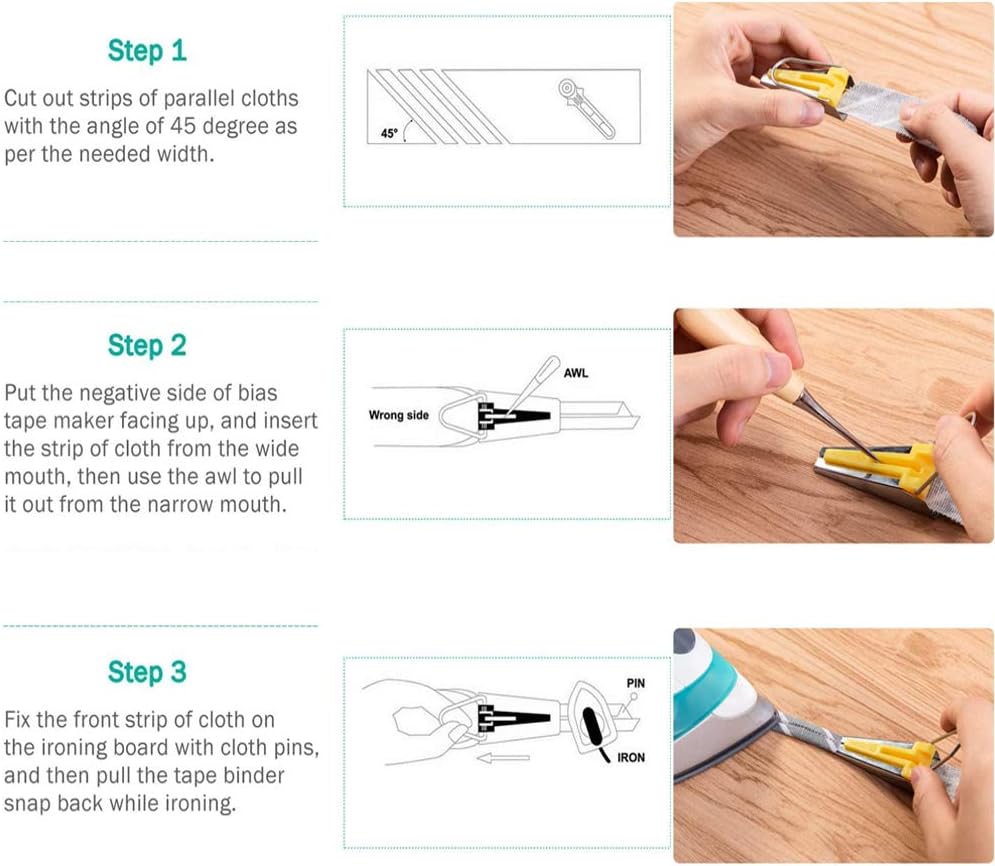 and 1 Extra Tape Measure Included Color Random 6mm/12mm/18mm/25mm Bias