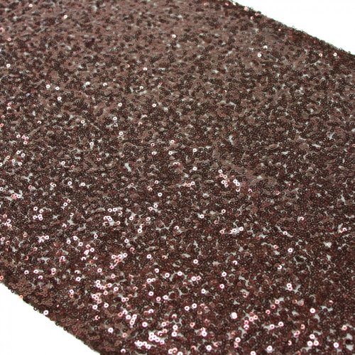 Koyal Wholesale Sequin Table Runner, 13 by 108-Inch, Brown