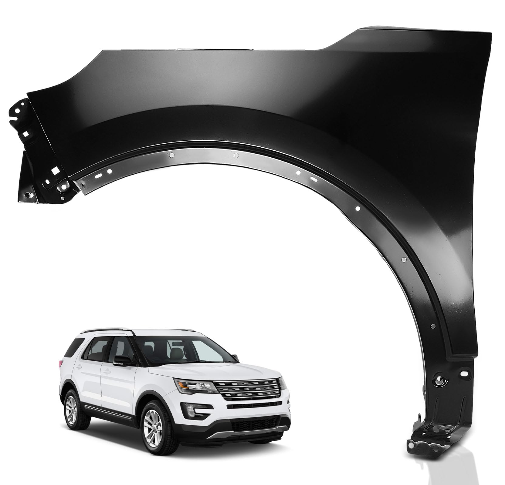 Photo 1 of (MINOR DENT) YHTAUTO Front Left Driver Side Fender Primed Steel Compatible with Ford Explorer 2011-2015, Police Interceptor Utility 2013-2015