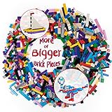 SCS Direct 1000 Building Bricks Compatible with All Major Brands- Bulk Blocks in 10 Different Color and 13 Shapes