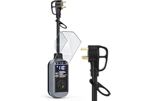 ALIESTFDNO Smart RV Surge Protector 30 Amp 10000 Joules with High/Low Voltage Protection, RV Circuit Analyzer Full Protection, Upgraded Waterproof RV Adapter Plug for Camping Travel Trailer