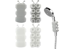 4pcs Silicone Shower Head Holder,Height Adjustable Universal Shower Sprayer Holder Suction Replacement for Standard ShowerHos