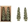 Creative Co-Op Unscented Tree Shaped Taper Candles, Evergreen, Boxed Set of 2