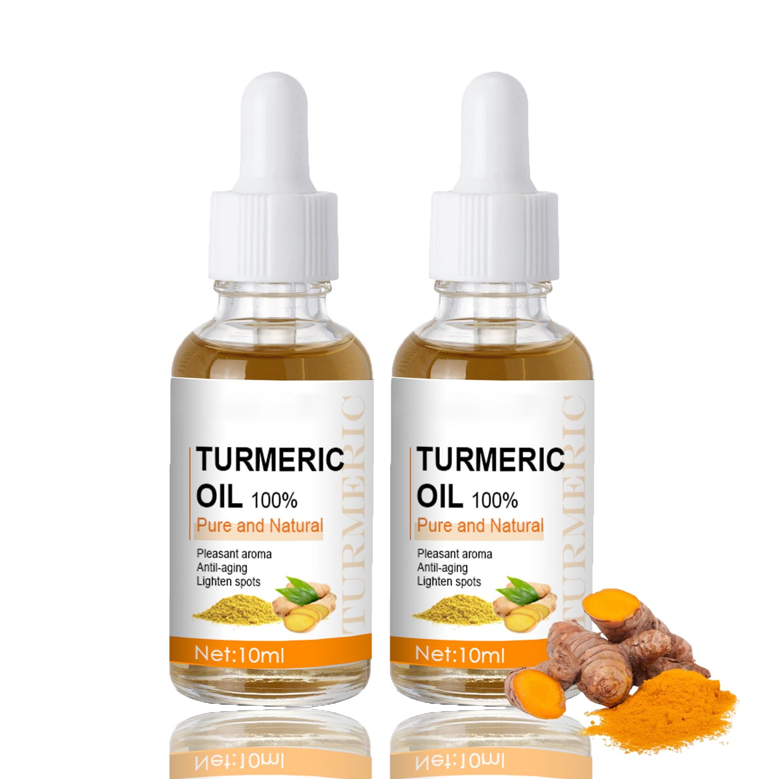 OKAQEE Turmeric Oil - Dark Spot Remover for Face Corrector Serum & Body Remove Facial Melasma Anti Aging Brightening Improve Skin Tone Reduces Age Sun Spot(2PCS)