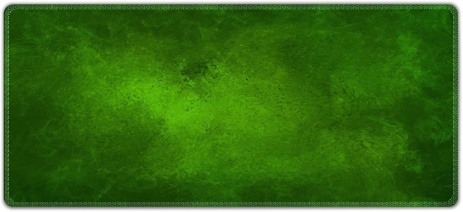 Silent Monsters Mouse Mat Size XX Large 35 x 16 inches / 90 x 40 cm, green, Stitched Edges, washable & rollable Mouse Pad, Gaming Home Office Mousemat, Mousepad non-slip & quiet, Desk Mat XXL