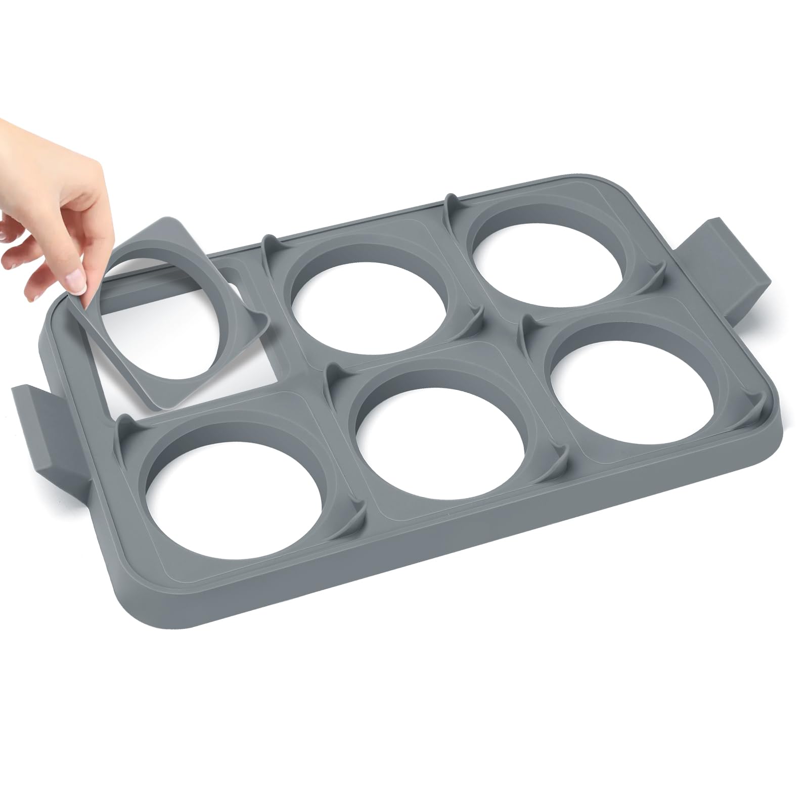 Photo 1 of Mofeez 7-Piece Griddle Egg Ring Tray - Non-Stick Food-Grade Silicone, Detachable Rings, Easy to Clean Egg Ring Molds, Perfect for Cooking, Heat Resistant Pancake Rings