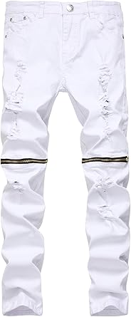 ripped jeans with zippers