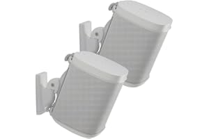 Sanus Adjustable Speaker Wall Mounts Designed for SONOS ONE, Play:1 & Play:3 - Pair (White)