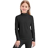 Auranso Girls Long Sleeve Shirts Kids Turtleneck Solid Color Turtle Neck Basic Warm T-Shirt