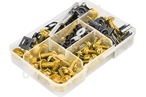 AICEL 177 Pcs Motorcycle Fairing Bolt Kit, Colorful Fasteners Bolts Nut Clips Set, M5 M6 Aluminum Motorcycle Windscreen Screws, Fixing Sportbike Bolts Fairing for Most Motorcycle