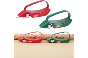 AMZBS 2-Pack Wrapping Paper Cutter with 3 Replaceable Blades Gift Wrap Cutter with Wheels Birthday and Christmas Wrapping Paper Cutter Slider Wrapping Paper Cutter Tool Red Green