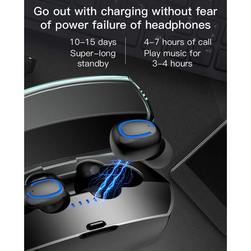 Pinsparkle Bluetooth 5.0 with Charging Bin Binaural Wireless Headset Bluetooth Headsets