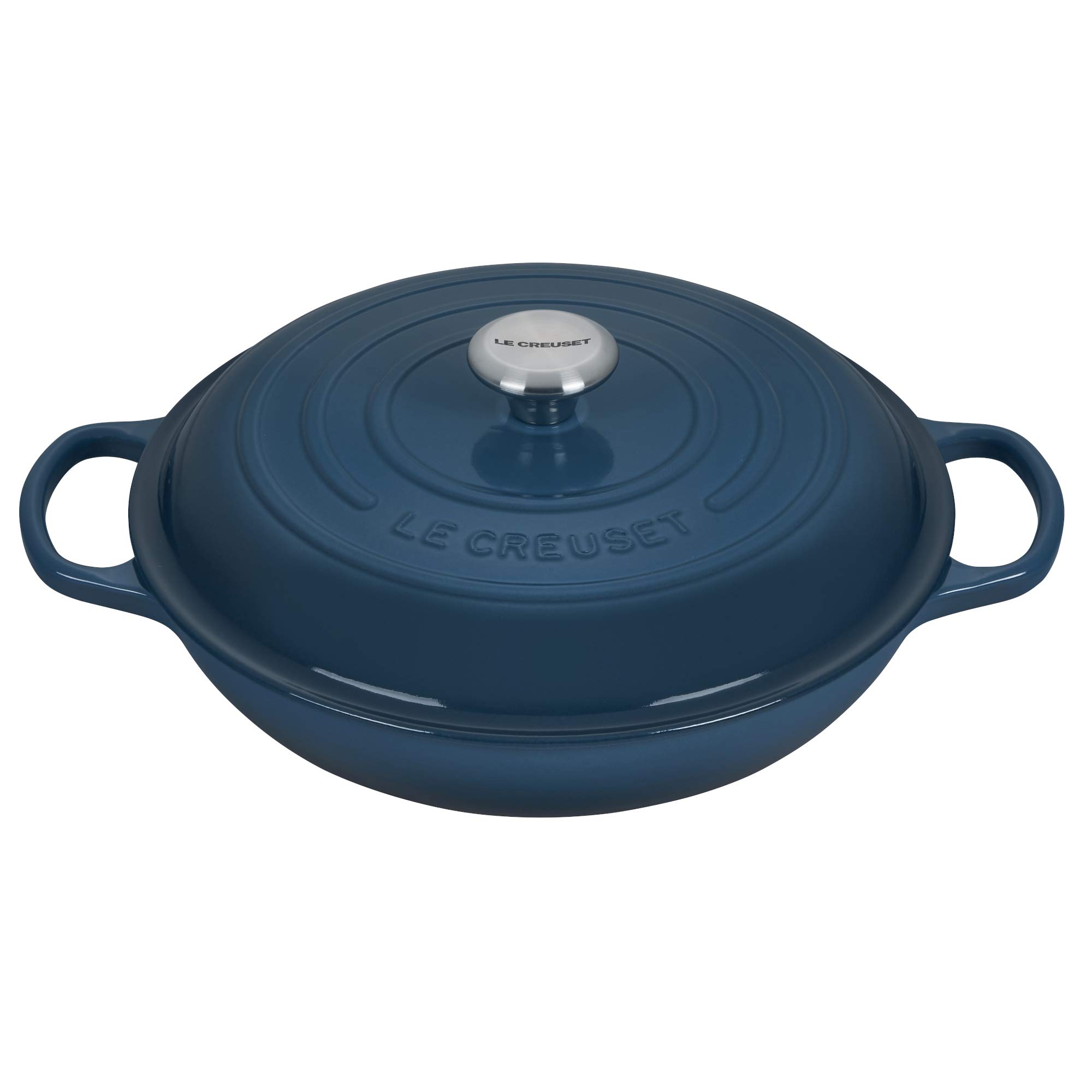 LE CREUSET Signature Sh.Casserole/braiser 30cm Deep Teal SS Knob