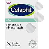 Cetaphil Acne Patches Salicylic Acid &amp; CICA, Sensitive Skin Care, 24ct | Hydrocolloid Pimple Patches, Salicylic Acid + Heartleaf Extract, Overnight Results, Gentle Sensitive Skin Formula, 24 Count