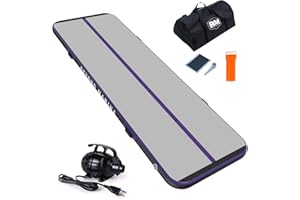 BEYOND MARINA Air Gymnastics Tumble Track 4/8 inches Thickness Inflatable Tumbling 10ft/13ft/16ft/20ft Air Mats for Home Use Training/Cheerleading/Yoga/Water with Electric Pump