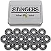 Yellow Jacket Premium Inline Skate Bearings, Roller Skate Bearings, 608, ABEC 11, Black Mamba (Pack of 16)