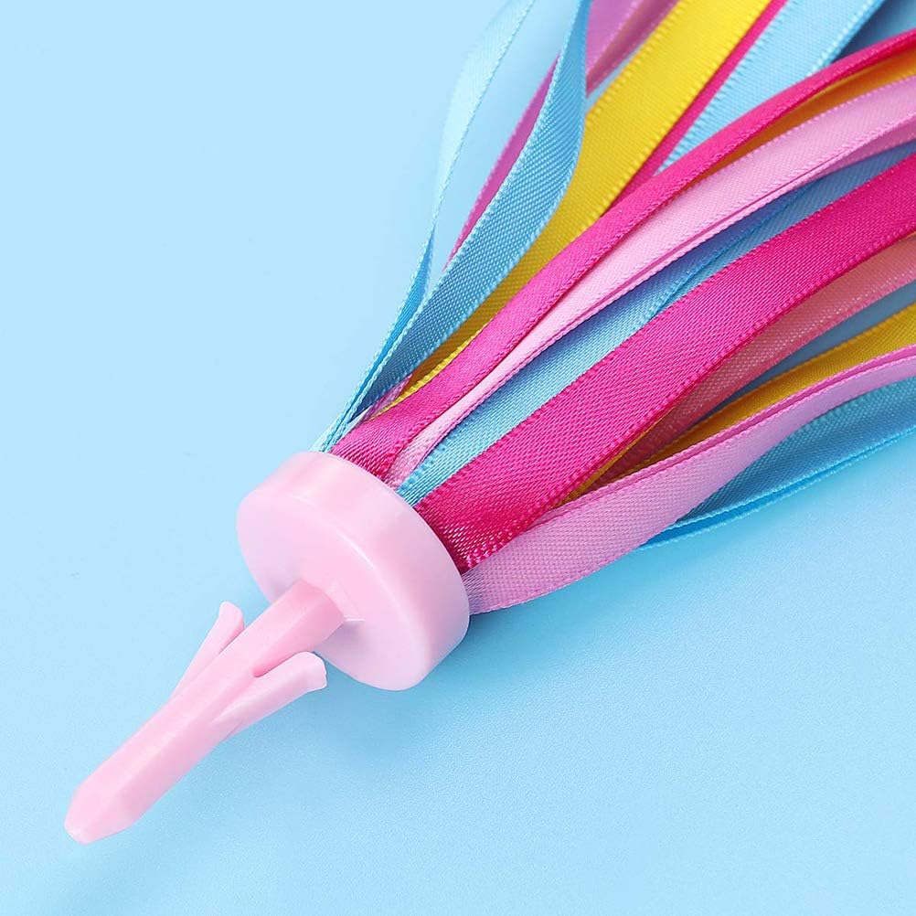 Deolven Kids Scooter Streamers,2 Pack Coloured Bicycle Tassel Bicycle Tassel Bike Handlebar Ribbo for Children Baby Girl Boy Bike Accessories 27CM Red Yellow Pink Blue Mixed - Image 5