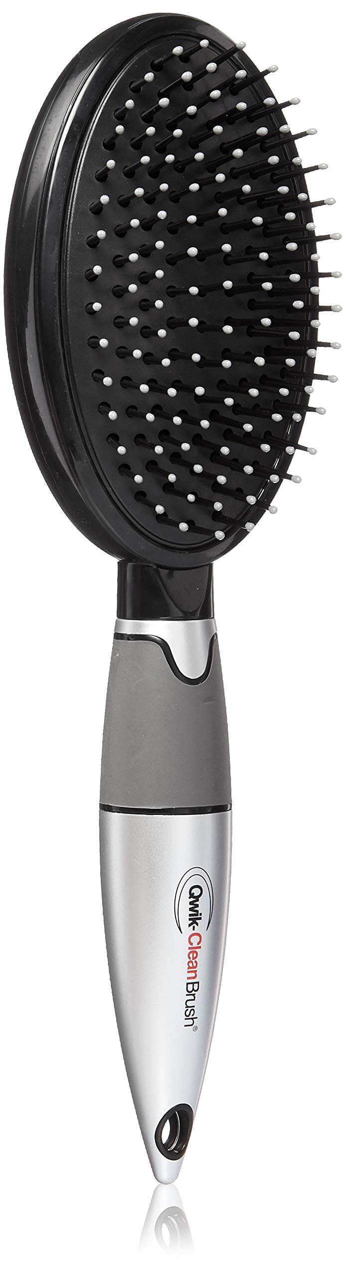 Qwik-Clean Hairbrush - Easy Clean Brush (Q-brush) (Black) by Qwik-Clean