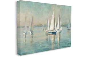 Stupell Industries Traditional Sailboats Water Lake Relaxed Nautical Painting, Canvas, 36 x 48