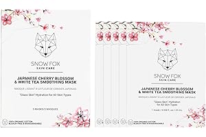 SNOW FOX SKIN CARE Snow Fox Skincare Japanese Cherry Blossom & White Tea Soothing Mask, 5 Mask