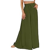 Buauty Women's Wide Leg Pants High Waist Palazzo Pants Boho Flowy Dress Pants 2026 Summer Trendy Casual Lounge Beach Trousers