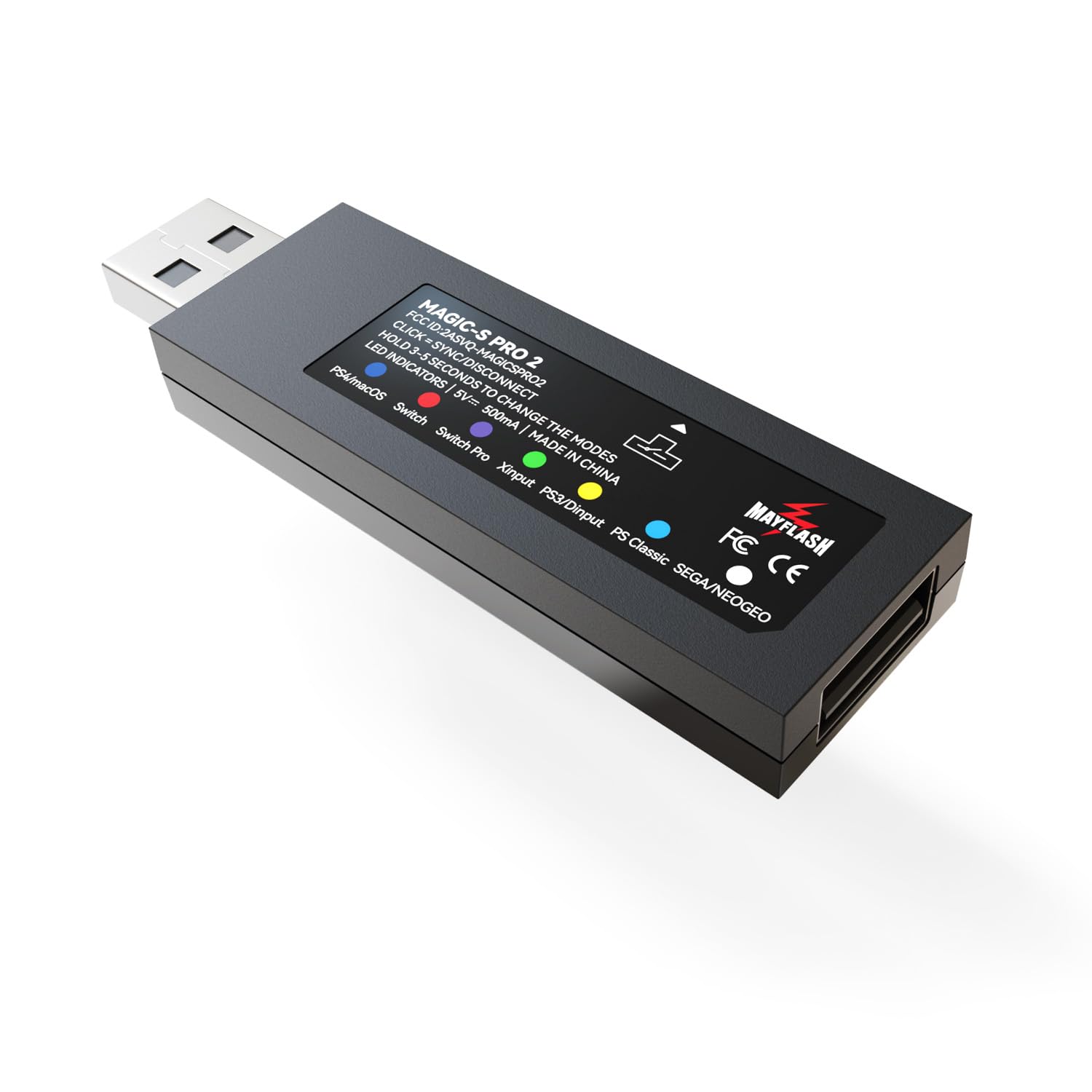 MAYFLASH Magic-S PRO 2 Adaptador USB inalámbrico Bluetooth para PS4, Switch/Switch 2, macOS, Windows, Raspberry Pi, compatible con controladores Xbox Series X y S, Xbox One Bluetooth, controlador PS5 y más