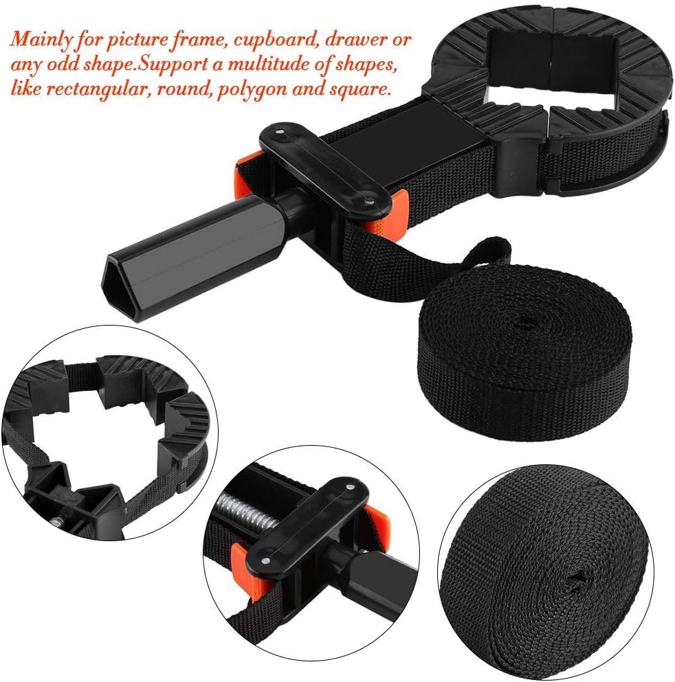 Broco Corner Clamps for Woodwork,Multi-function Adjustable Corner Clamp Band Strap 4 Jaws Picture Frame Holder Woodworking Toolf - Image 3