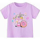 Girls' Shirts Cotton Short Sleeve T-Shirts Casual Graphic Tees Tops 3-7 Years
