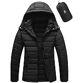 ASPO Women's Packable Puffer Jacket Lightweight Waterproof Warm Full Zip Quilted Winter Coat with Hood
