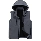 KVE Men's Softshell Vest Windproof Lightweight Golf Vest Outerwear with Pockets, Sleeveless Jacket for Sports