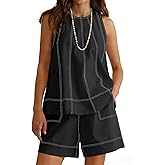 Cicy Bell Womens Summer 2 Piece Short Sets Sleeveless Tank Tops Elastic Waist Shorts Matching Set Beach Vacation Outfits