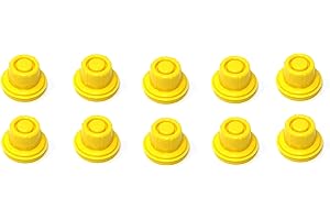 JSP MANUFACTURING 10 Pack Replacement YELLOW SPOUT CAPS Top Hat Style fits # 900302 900092 BLITZ Gas Can Spout Cap fits self venting gas can Aftermarket (SPOUTS NOT INCLUDED)