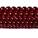 Smooth Garnet Red Glass Crystal Round Loose BeadsFor Jewelry Making DIY Bracelet Necklace Accessories 12mm 34pcs 15" Strand (Garnet Red Glass, 12mm)