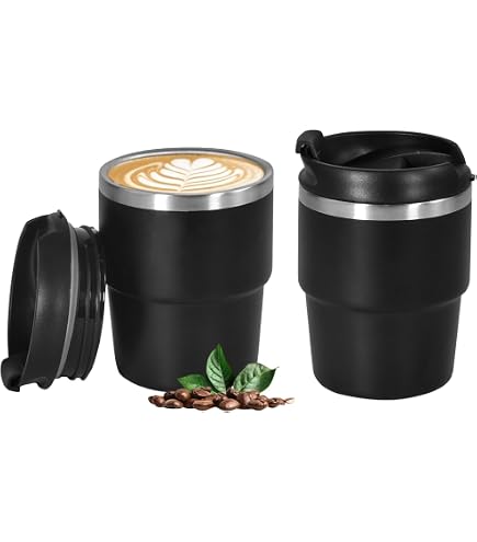 KEEPEE 4 Oz Stackable Espresso Cups – Vacuum Insulated Stainless Steel With Ceramic Coating, 2-Pack Navy - View #2
